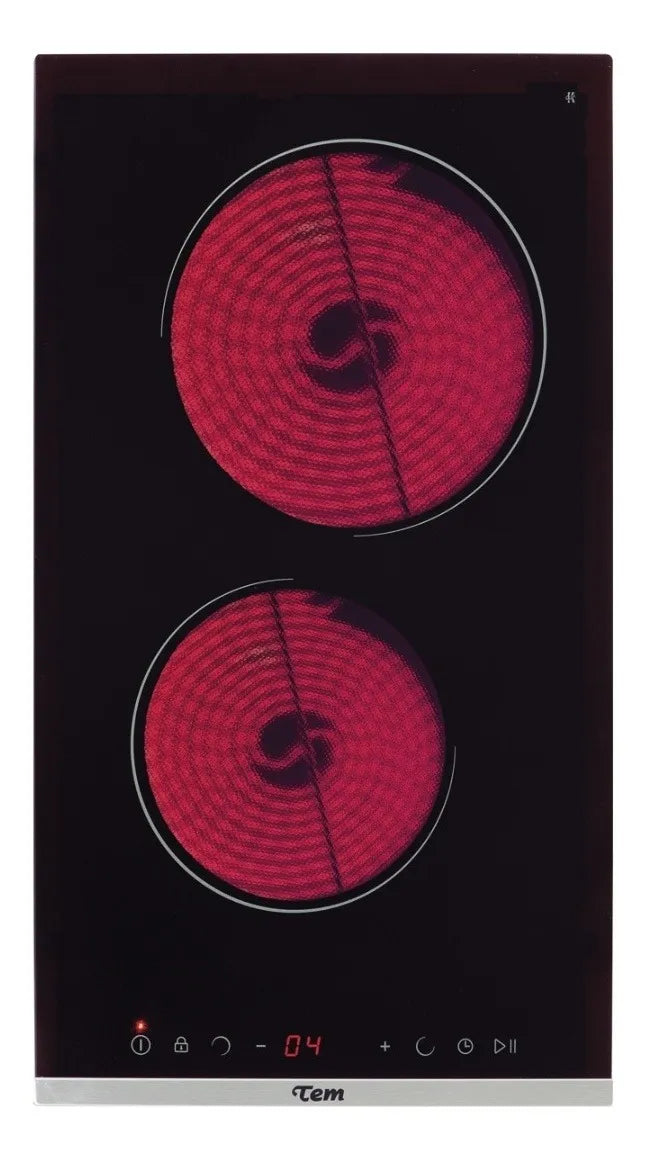 Anafe Tem Vitrocerámico 2 Discos Eléctrico Copacabana Negro