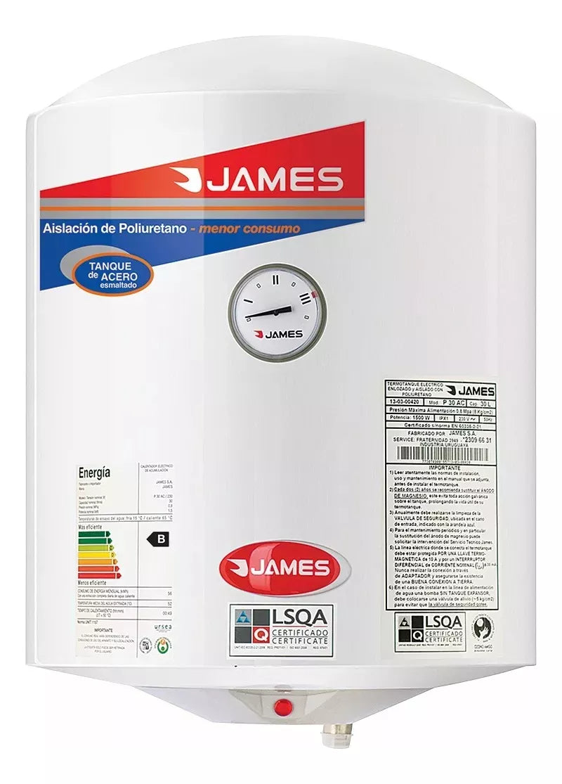 Calefon Termotanque James 40 Lt Env¡os Gtia Oficial