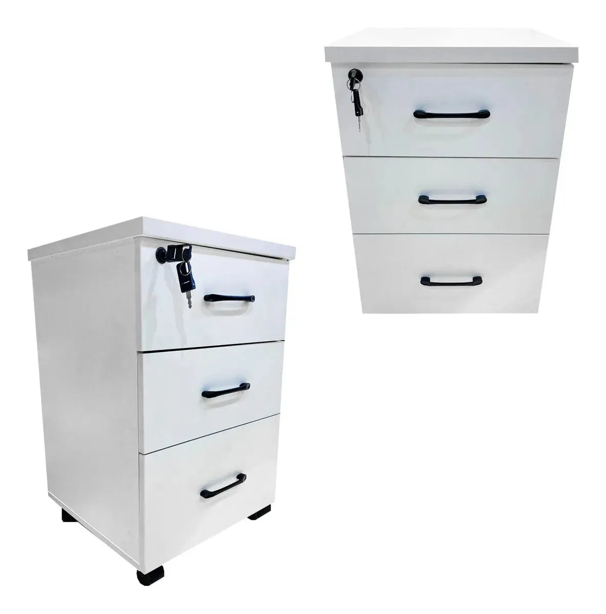 Cajonera Con Llave De Madera Melaminico X3 Cajones