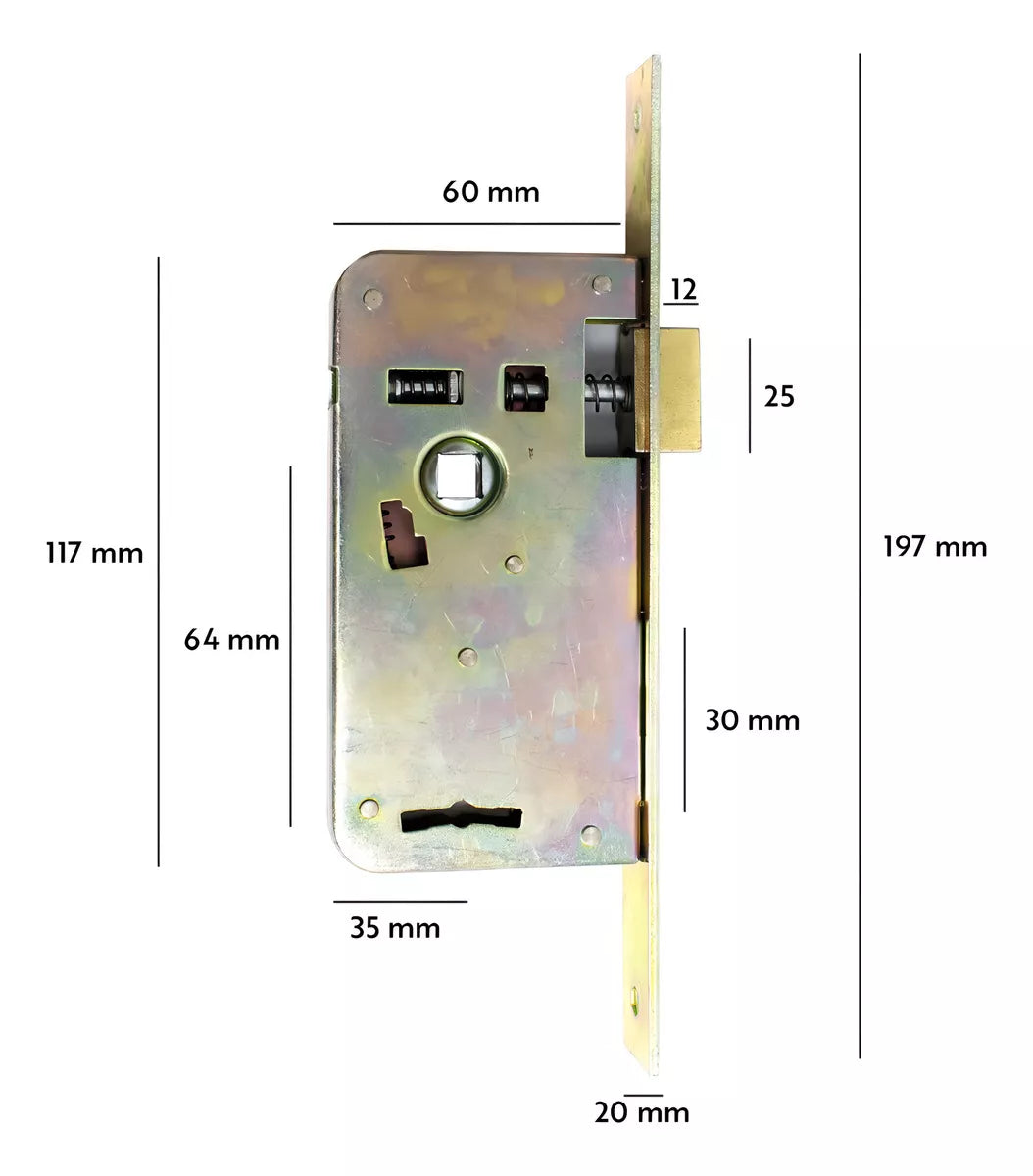 Cerradura 30-s Para Puerta Cy99-3 Toyoki Lh-1914 Dorado