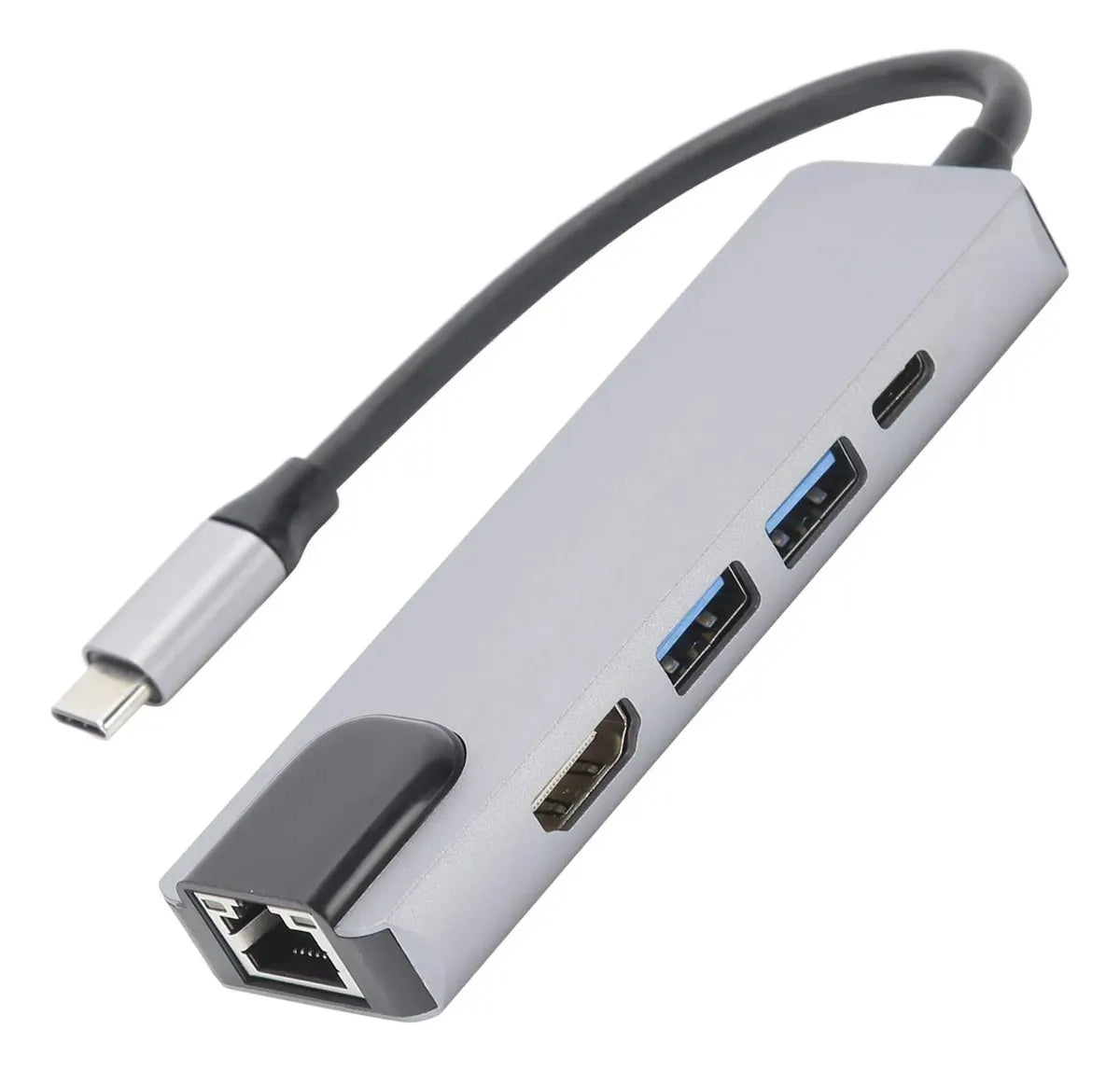 Adaptador Hub Tipo C Y Puerto Ethernet 5 En 1 - 100 W