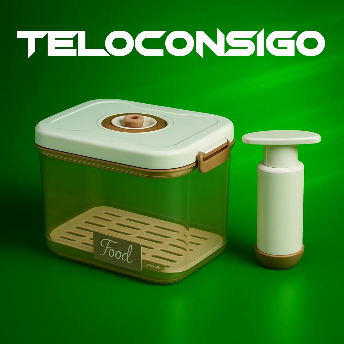 Pote Recipiente Vianda Herm‚tico Al Vacio Comida 2000ml