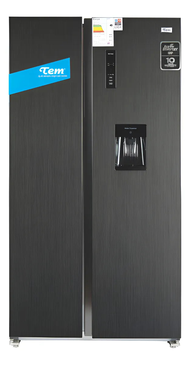 Refrigerador Heladera Side By Side Tem Si5420 Gris Oscuro