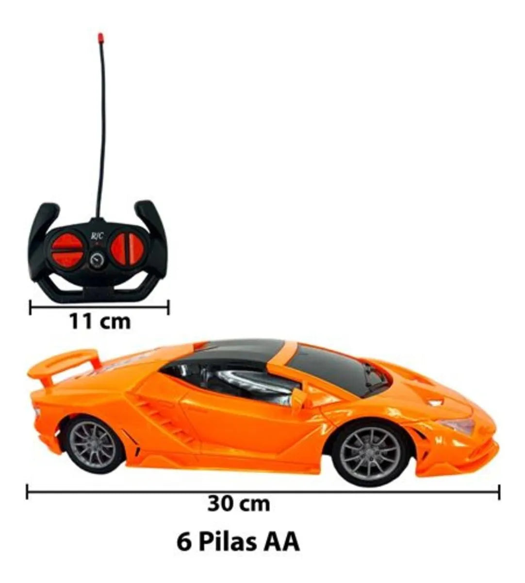 Auto Carrera Deportivo A Pila Con Luces Y Control Remoto