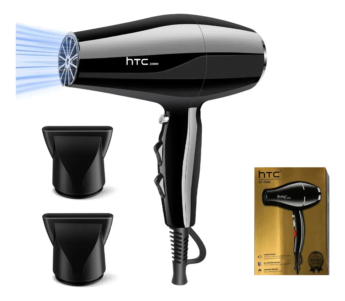 Secador De Cabello Marca Htc Profesional 2000w Con Boquillas