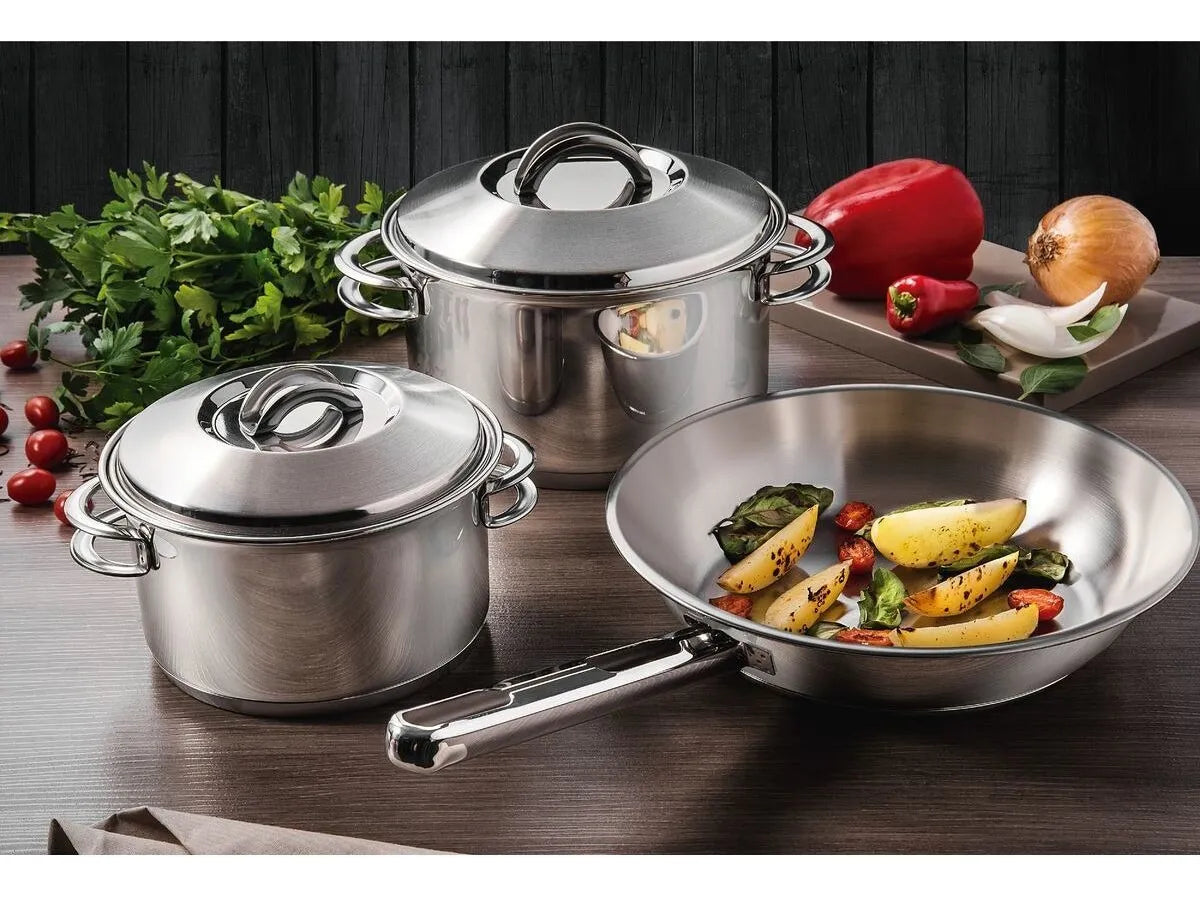 Sart‚n Allegra De Acero Inoxidable Con Fondo Triple De 24