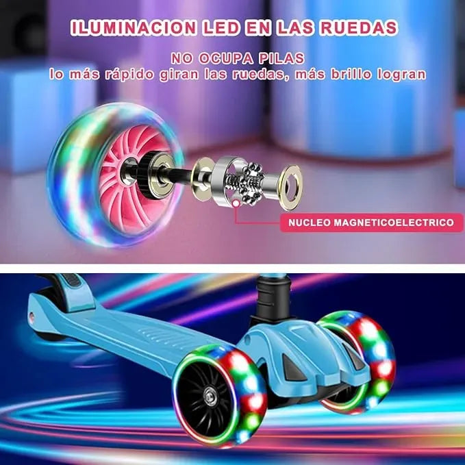 Monopatín Tripatin 3 Ruedas Para Niños Con Luces