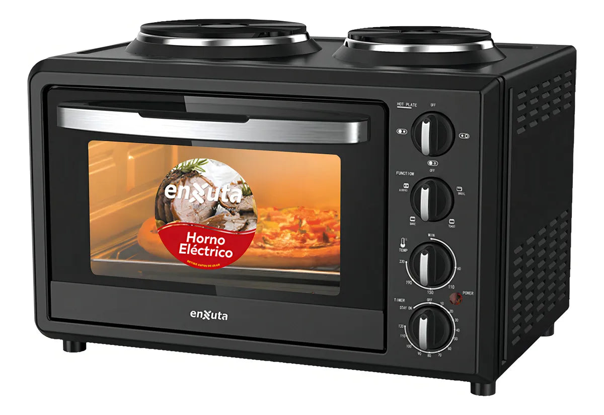 Horno Electrico Enxuta Con 2 Discos 32lts - Negro
