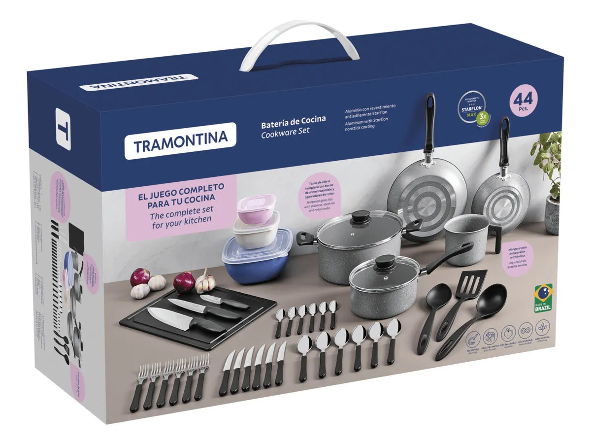Bater¡a De Cocina Tramontina 28399/602 44 Piezas De Aluminio