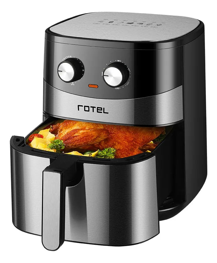 Freidora Sin Aceite 6l Eco Rotel 1500w Color Negro