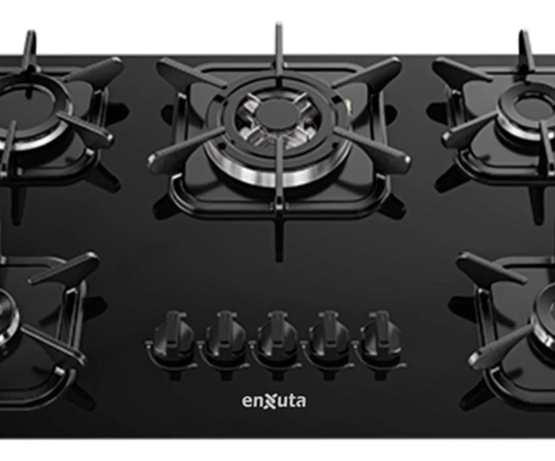 Anafe De Empotrar A Gas En Vidrio Negro Aenxv2752ng Enxuta