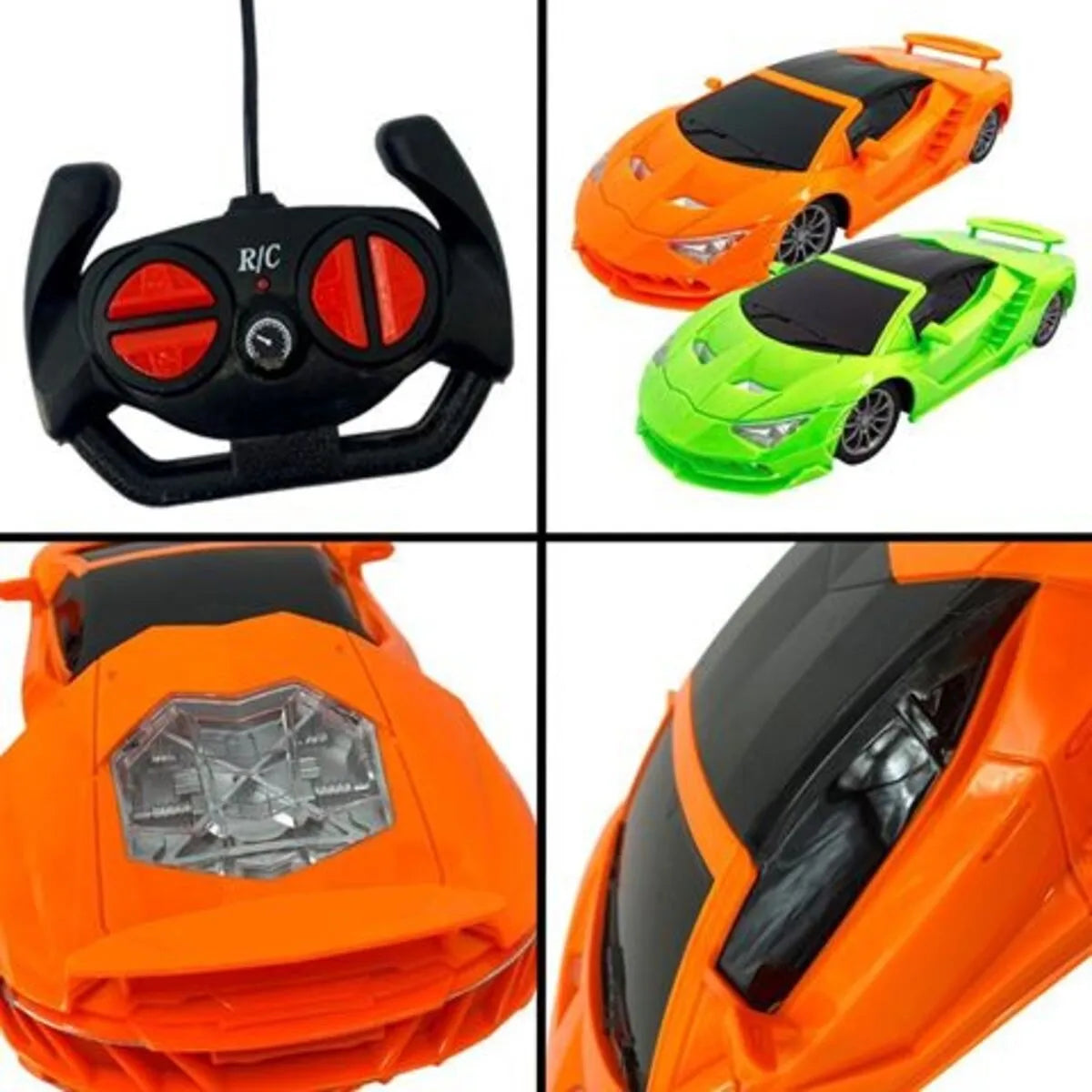 Auto Carrera Deportivo A Pila Con Luces Y Control Remoto