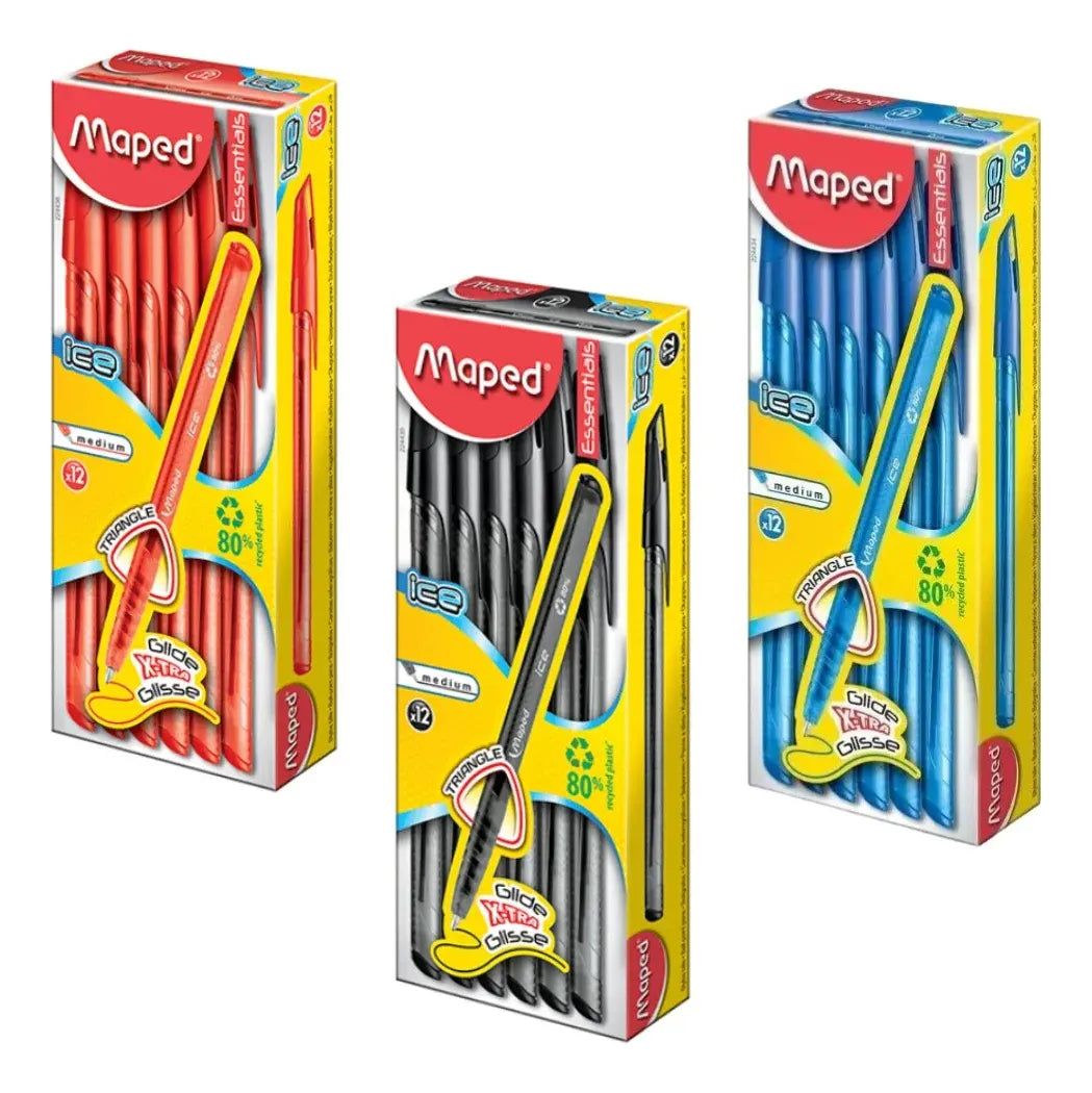 Lapicera Maped Ice 1,0mm En Caja X12 Unidades Boligrafos