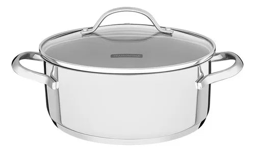 Bater¡a De Cocina C/tapa De Vidrio 3pz. 16/20/24cm