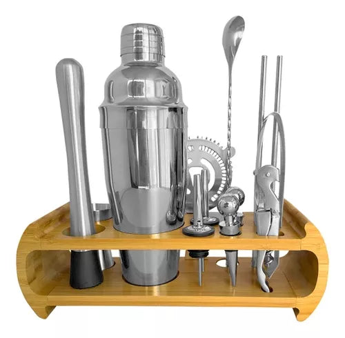 Kit De Coctelería Barman Coctelera De 750ml Acero Inoxidable