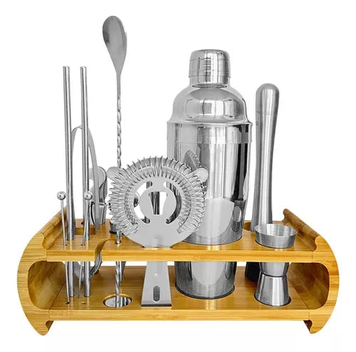 Kit De Coctelería Barman Coctelera De 750ml Acero Inoxidable