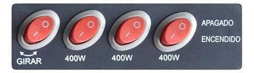 Estufa Halogena Panavox 1200w 3 Niveles 400 / 800 / 1200 W