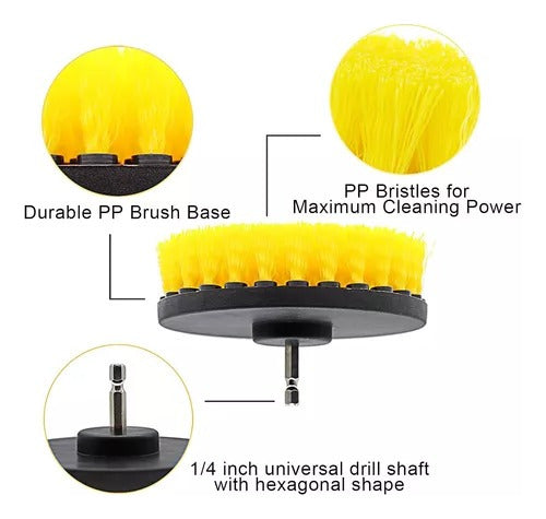 Set 5 Cepillos Limpieza P/taladro Baño Suelo Mármol Cerámic