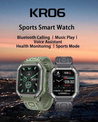 Smartwatch Deportivo Sumergible 50M con Llamadas Bluetooth y Monitor de Salud