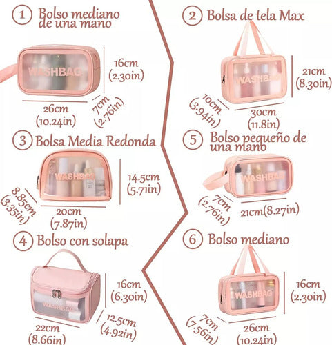 Pack X6 Bolso De Viaje Cosmetiquero Nececer Premium