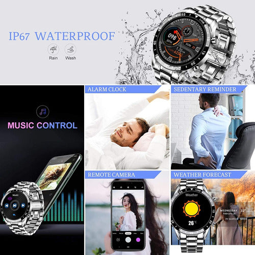Smartwatch LIGE para Hombre | Reloj Inteligente con Llamadas Bluetooth y Monitoreo de Salud