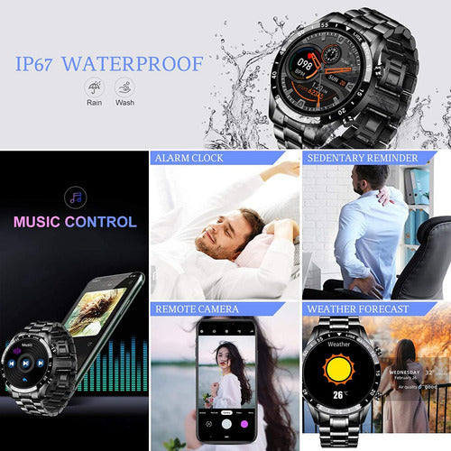 Smartwatch LIGE para Hombre | Reloj Inteligente con Llamadas Bluetooth y Monitoreo de Salud
