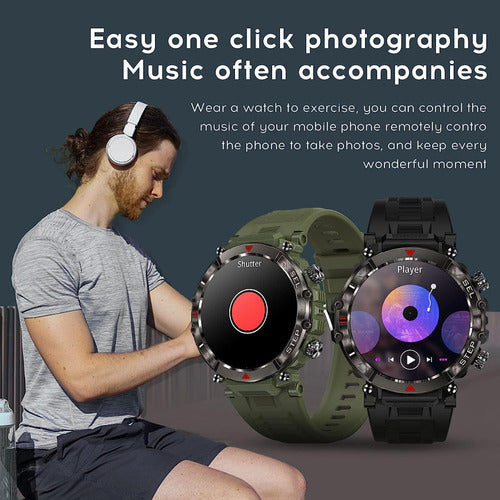 Smartwatch Militar Resistente 5 ATM | Reloj Inteligente Táctico para iPhone y Android