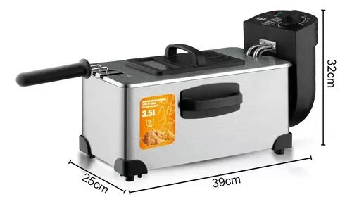 Freidora De Aceite Cesta Extraíble Eléctrica De 3,5l Fritar