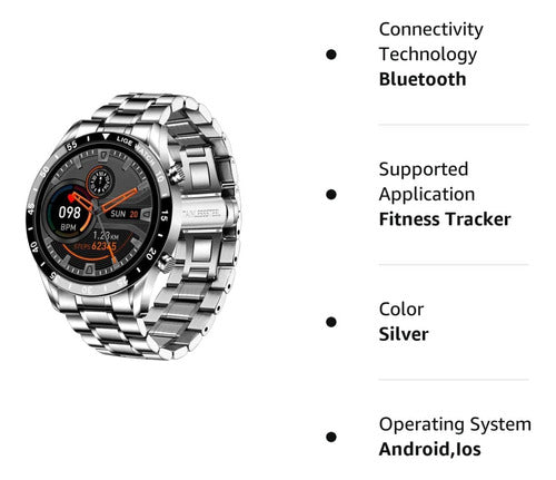 Smartwatch LIGE para Hombre | Reloj Inteligente con Llamadas Bluetooth y Monitoreo de Salud