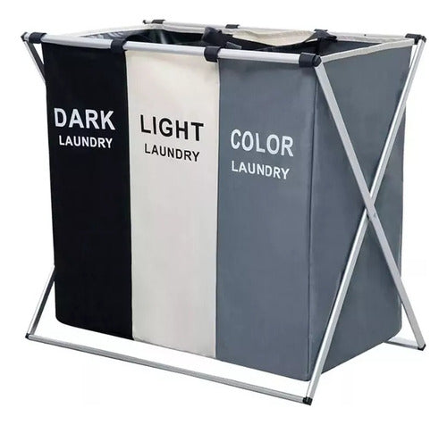 Canasto Ropa Sucia Cesto Organizador Triple Plegable Premium
