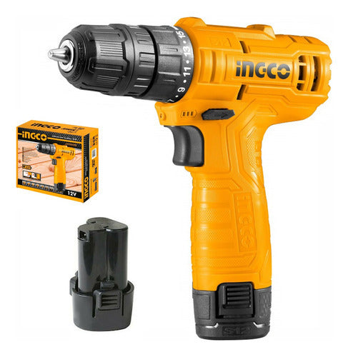 Taladro Atornillador Inalambrico 12v 1bateria Tipo C Color Amarillo