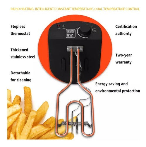Freidora De Aceite Cesta Extraíble Eléctrica De 3,5l Fritar