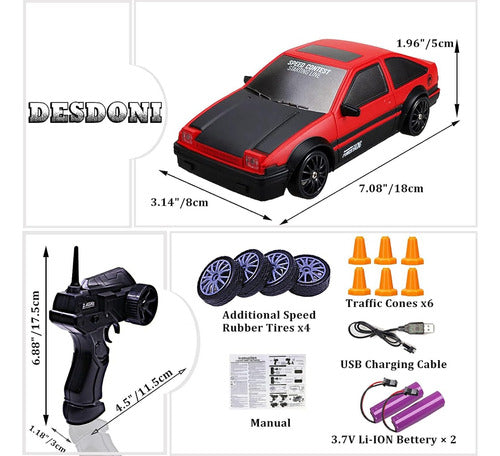 Auto Control Remoto Rc Drift Pista 4x4 Potente Adultos Niños