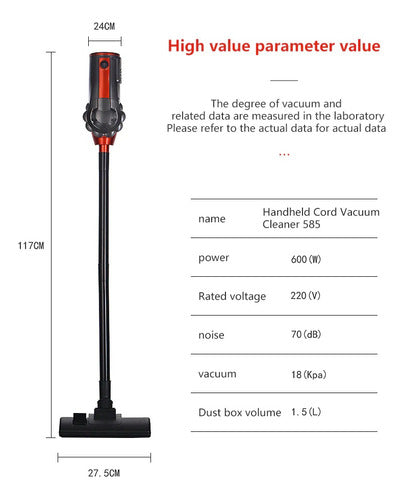 Aspiradora Vertical De Mano Muy Potente Gran Capacidad