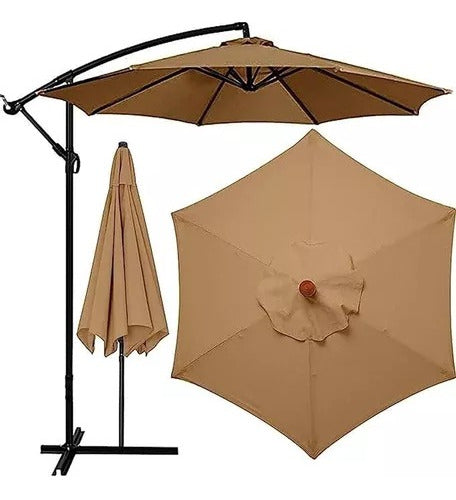 Sombrilla Patio Jardín 2.70 Impermeable Filtro Uv C/base