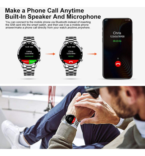 Smartwatch LIGE para Hombre | Reloj Inteligente con Llamadas Bluetooth y Monitoreo de Salud