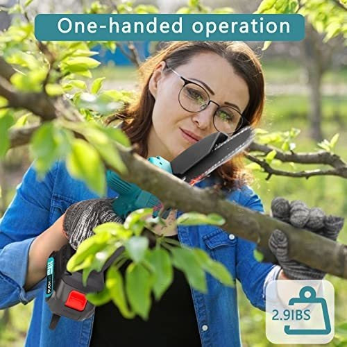 Mini Motosierra 6 Pulgadas 2 Baterías 21v 2 Cadenas Tgouy