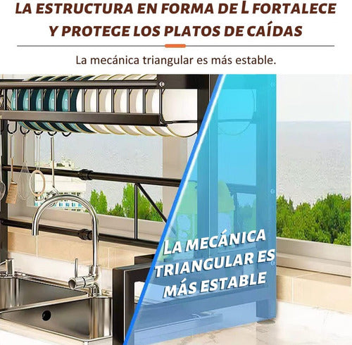 Escurridor Vasos Platos Cubiertos 65 Cm Inoxidable Premium