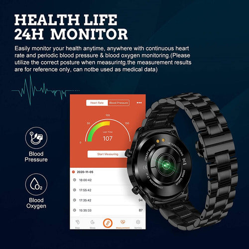 Smartwatch LIGE para Hombre | Reloj Inteligente con Llamadas Bluetooth y Monitoreo de Salud