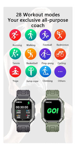 Smartwatch Deportivo Sumergible 50M con Llamadas Bluetooth y Monitor de Salud