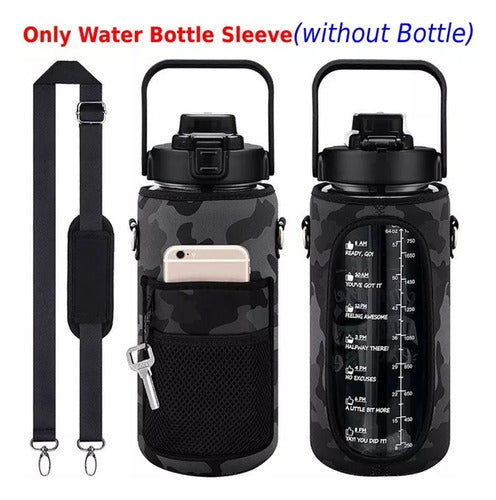 Botella Caramañol Agua Deportiva Fitness 2l Sin Bpa Funda