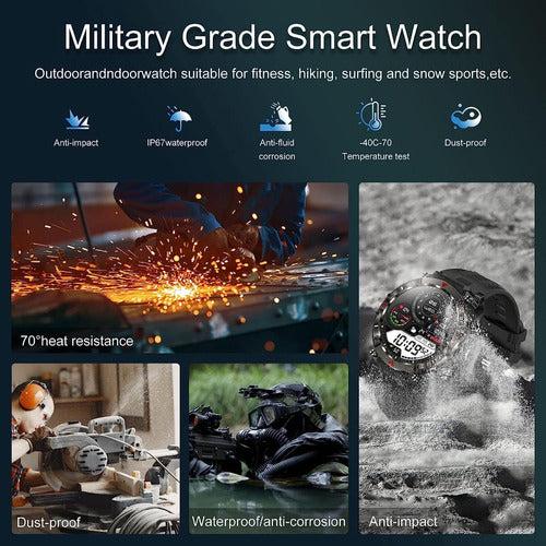 Smartwatch Militar Resistente 5 ATM | Reloj Inteligente Táctico para iPhone y Android