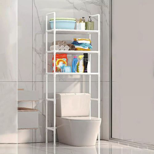 Mueble Organizador Water Inodoro De Metal Baño 3 Estantes