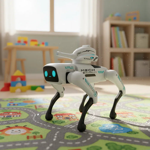 Perro Robot Inteligente Luz Interactivo Control Remoto Niños Perro Blanco