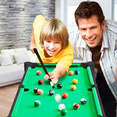 Mesa De Pool En Minuatura Con Accesorios Niños