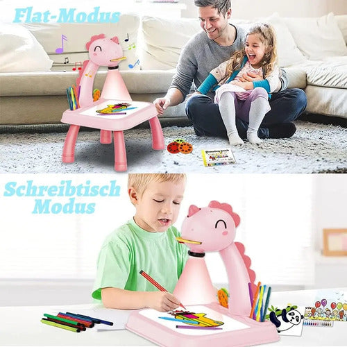 Mesa De Dibujo Con Proyector Led Luz Y Música Para Niños