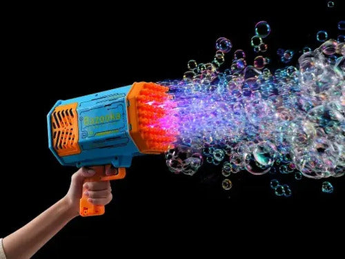 Pistola De Burbujas X69 Recargable Burbujero Niños Juguete Naranja
