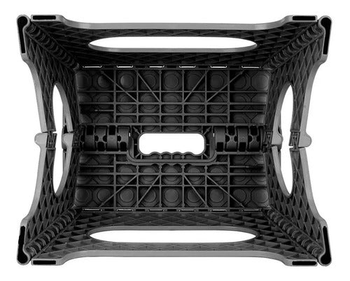 Banqueta Banco Plegable Escalera Plastico Reforzado 32 Cm Negro- Garageimpo