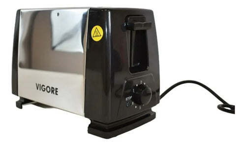 Tostadora Vigore Acero Inoxidable 700w Plateado