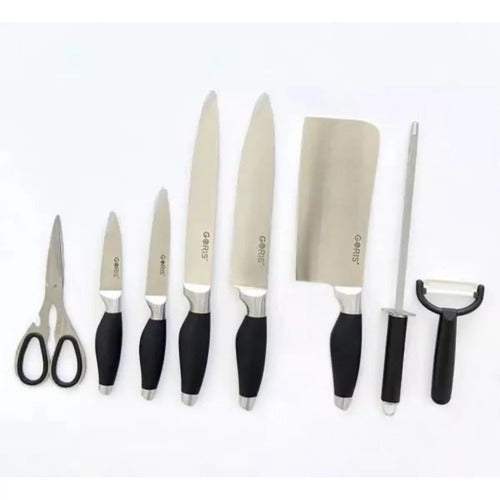 Juegos Cuchillos Cocina 9 Piezas Giratorio Acero Inoxidable Disponible